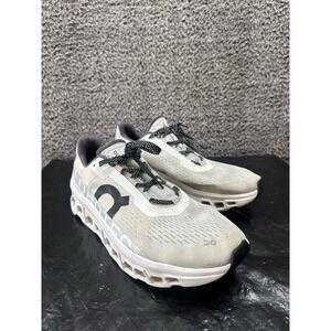 On Cloudmonster Lace Up Running Shoes White Black 61-98434 Mens‎ Size 13M US